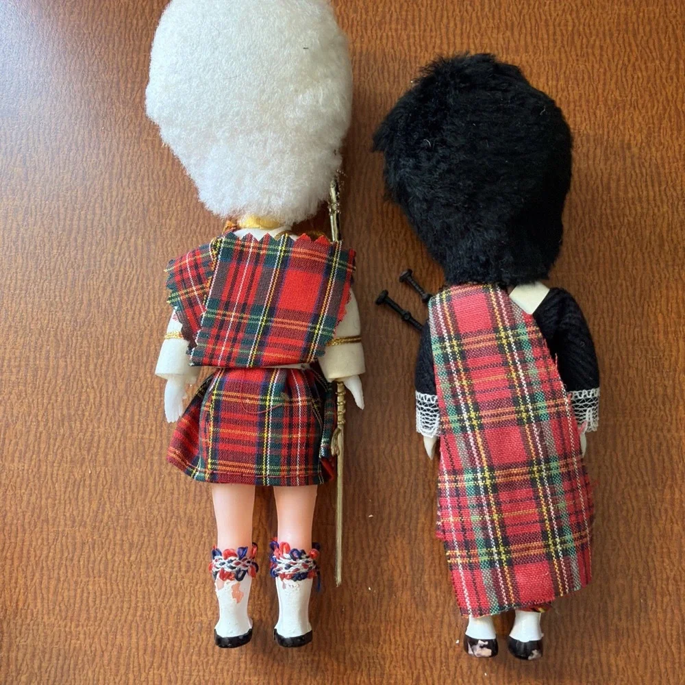 Vintage Scottish Highlander & Royal Scotts Plastic Dolls 1950's